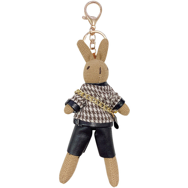 Wholesale Backpack Bunny Figure Cotton Alloy Keychains